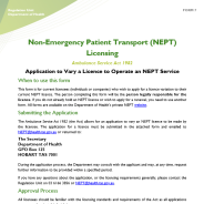 Thumbnail for application to vary a licence to operate an NEPT service (Form 7)