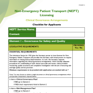 Thumbnail for clinical governance checklist (Form 5)