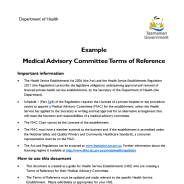 Thumbnail for medical advisory committee general terms of reference (Form 2B)