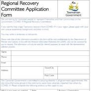 Regional Recovery Committee Application Form thumbnail