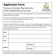 Tasmanian Aboriginal Representative Application Form thumbnail