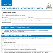 COVID-19 Vaccination Exemption Form thumbnail