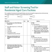 Staff and Visitor Screening Tool for Residential Care Facilities thumbnail