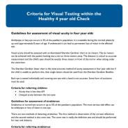 View the Criteria for Visual Testing within the Healthy 4-year-old Check (PDF)
